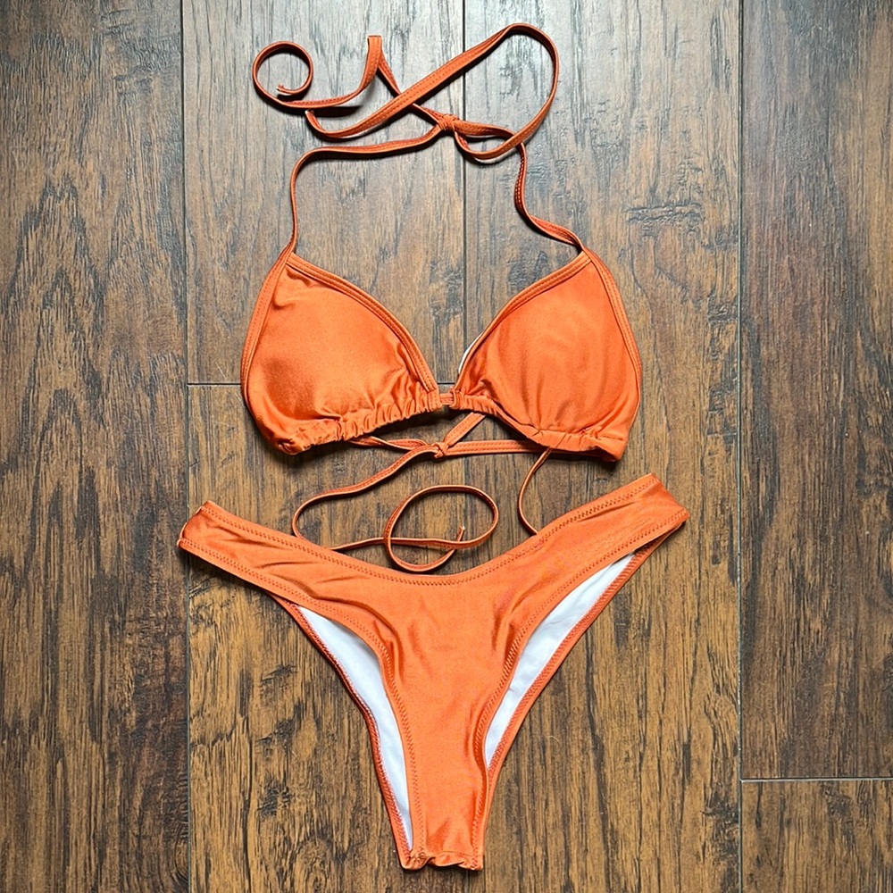 Oh La La Cherie Orange Rust Shimmer Bikini